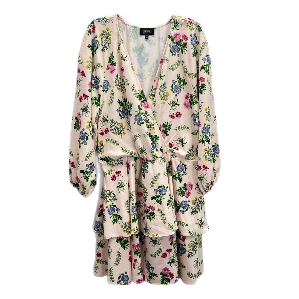 Alexia Admor Layla V Neck Dress Size 2X Floral Faux Wrap Stretch - Picture 2 of 14